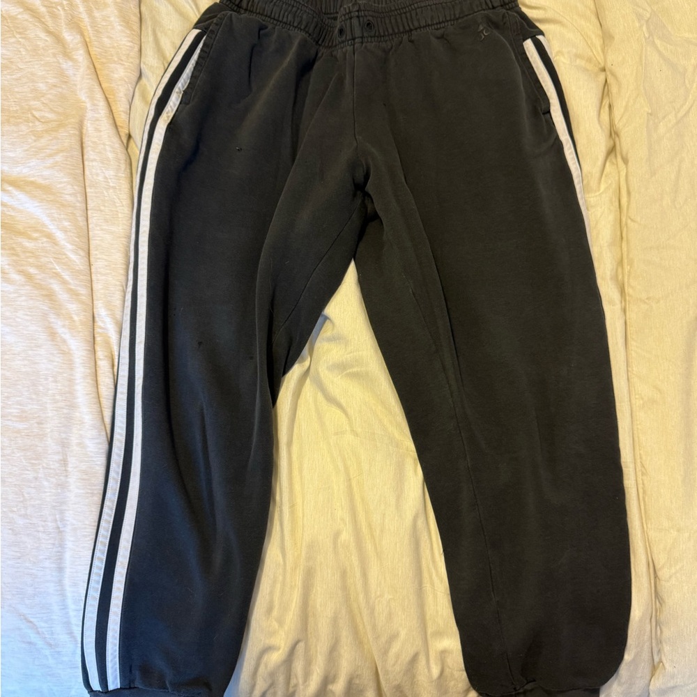 Adidas Black Sweatpants with Signature Stripes